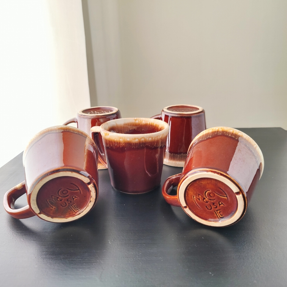 Vintage Mugs - Brown 🤎 with drip glaze Ceramic Mugs by McCoy